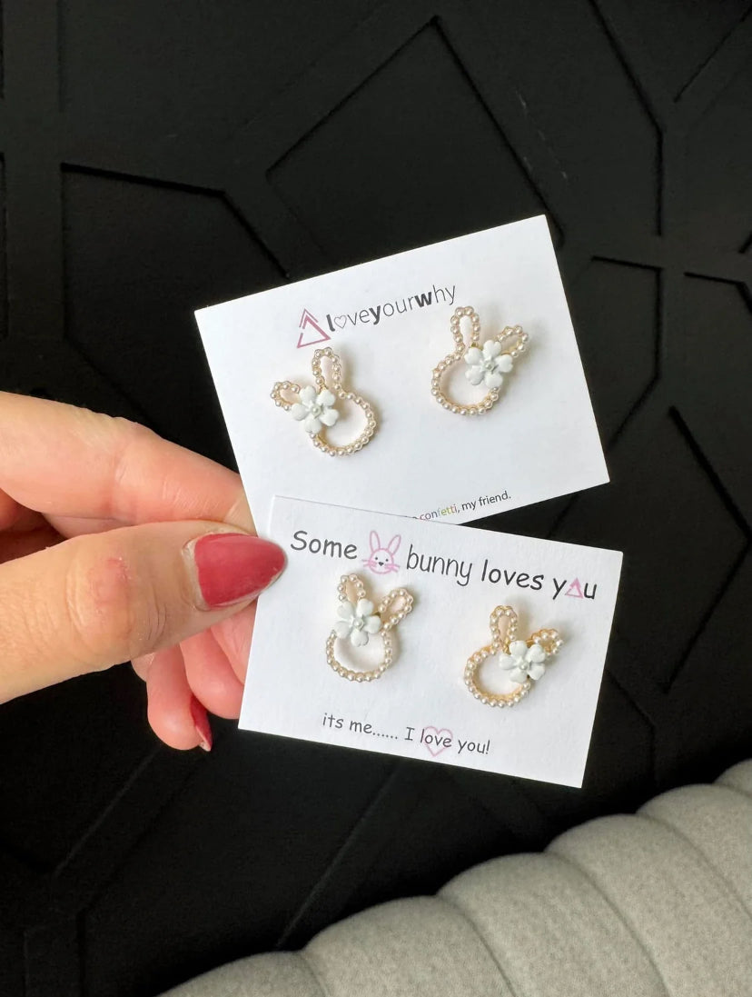 Flower Bunny Studs
