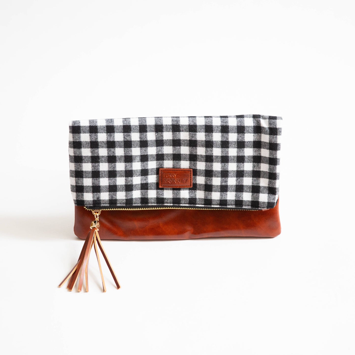 Foldover Buffalo/Brown Clutch