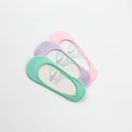 3-Pack Pastel No Show Socks