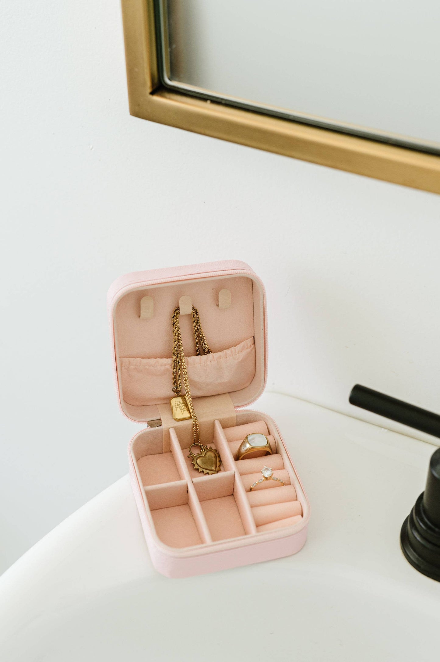 KRISTEN JEWELRY TRAVEL CASE BOX ORGANIZER: Ivory