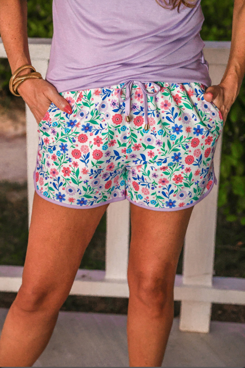 Lavender Floral Everyday Shorts