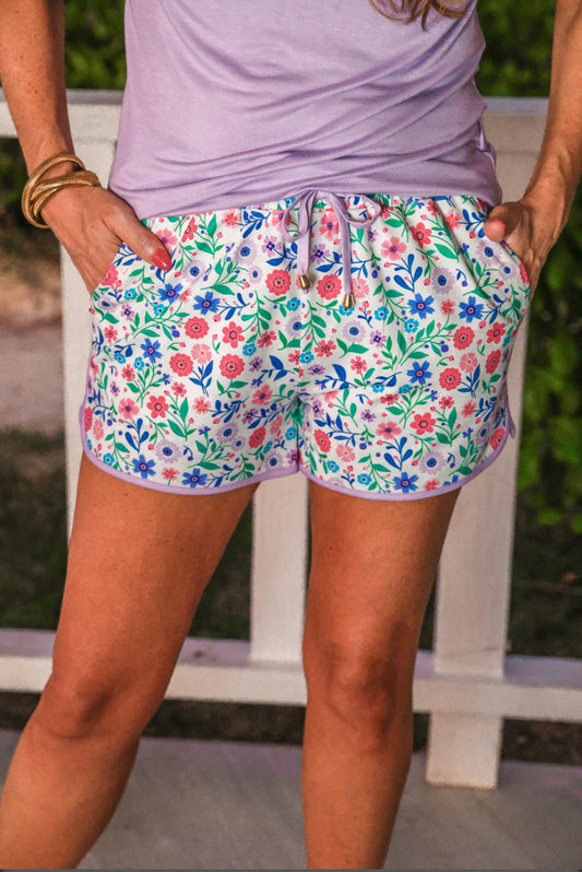 Lavender Floral Everyday Shorts