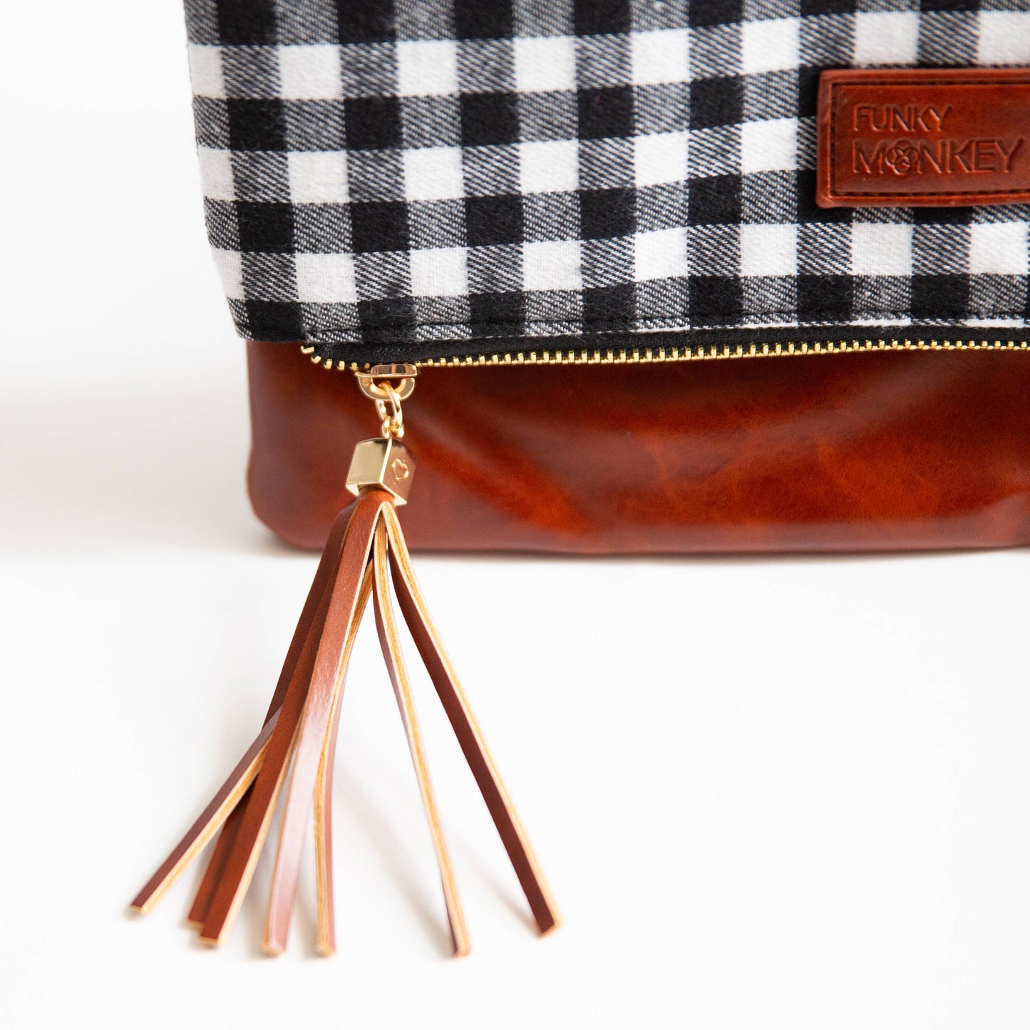 Foldover Buffalo/Brown Clutch
