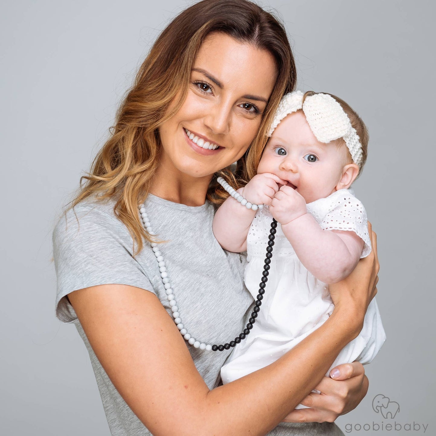 Zoe Teething Necklace - Black/Marble