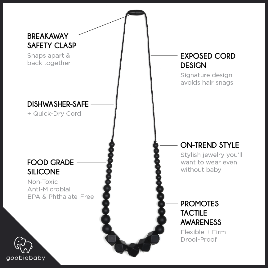 Madison Teething Necklace - Black