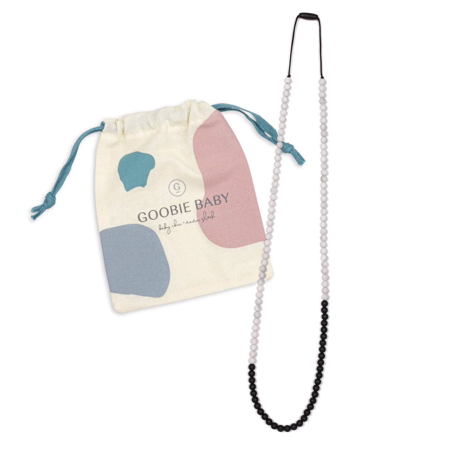 Zoe Teething Necklace - Black/Marble